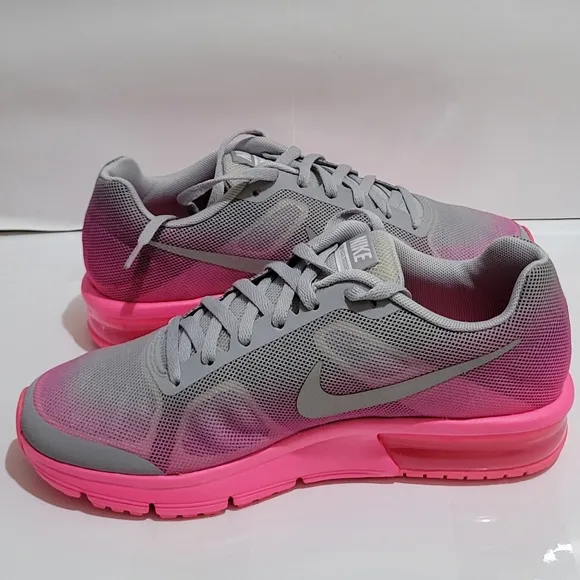 NIKE Air Max Sequent GS Grey &amp; Pink‎ Running Sneakers