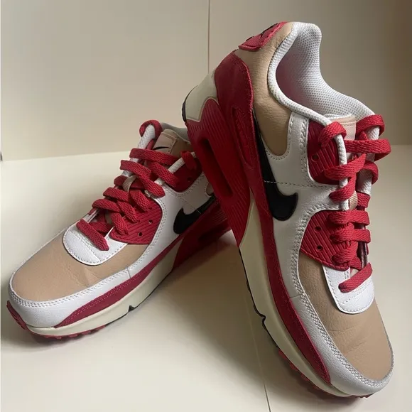 Nike Air Max Sneakers Red and Tan