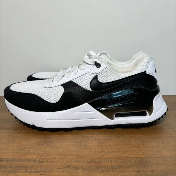 Nike Air Max System Sneakers Shoes Mens Size 8 Black White DM9537-103