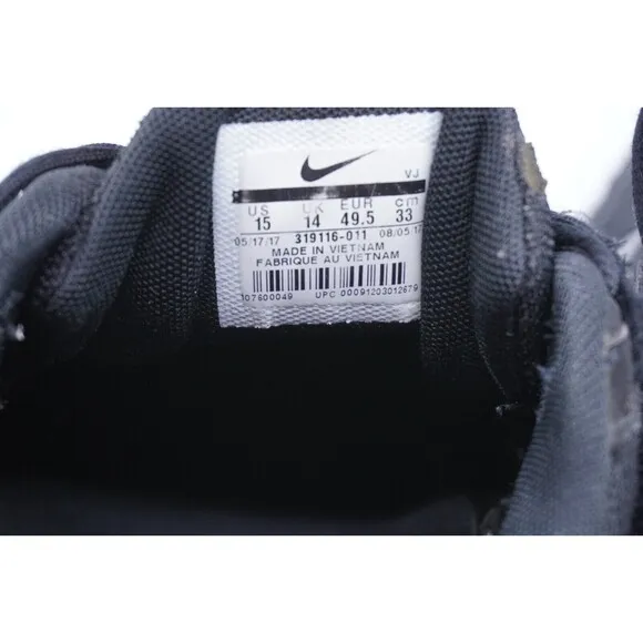 Nike Air Max Torch 3 Men's Size 15 Sneakers 319116-011 Black Silver Athletic Run