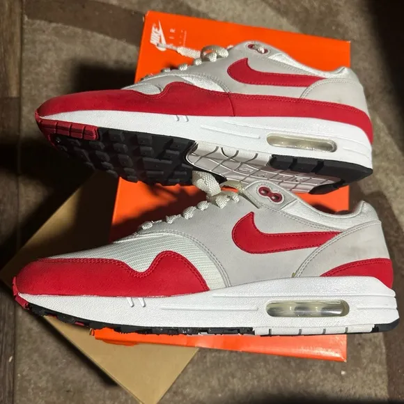 Nike Air Max White and Red Sneakers