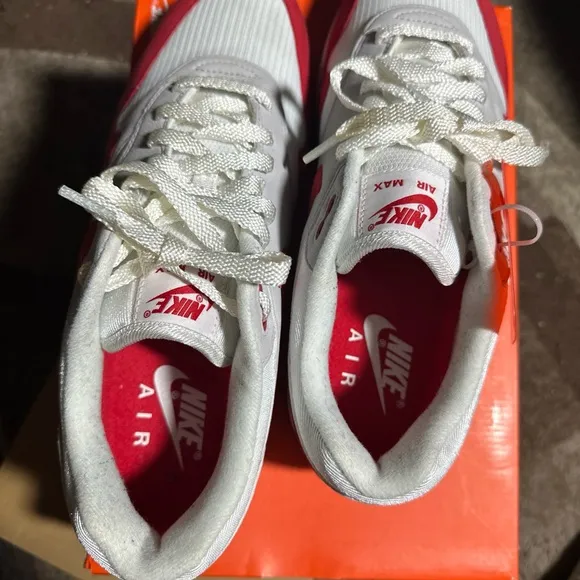 Nike Air Max White and Red Sneakers