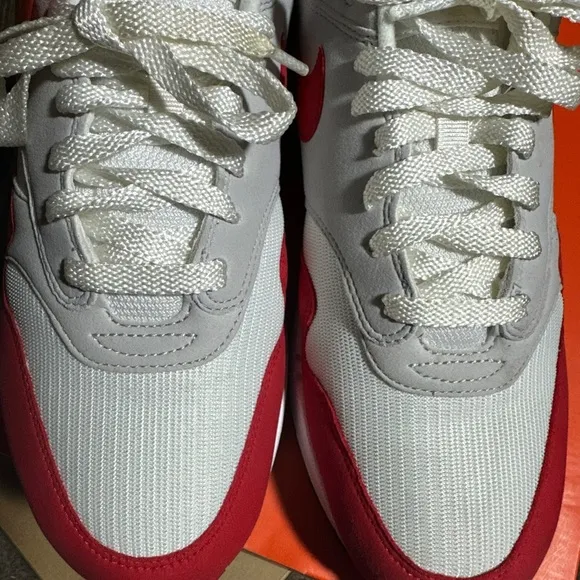 Nike Air Max White and Red Sneakers