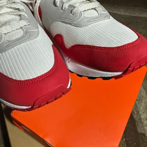 Nike Air Max White and Red Sneakers