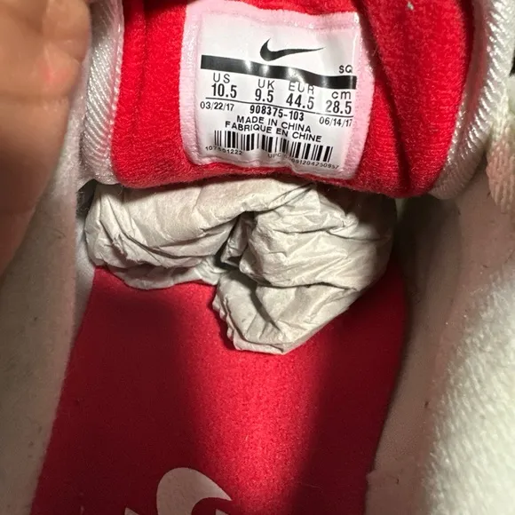 Nike Air Max White and Red Sneakers