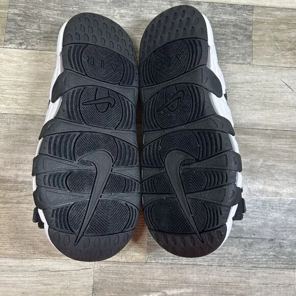 Nike Air More Uptempo Slides Men’s 8 Black White Red Sandal Shoes FJ2708-001