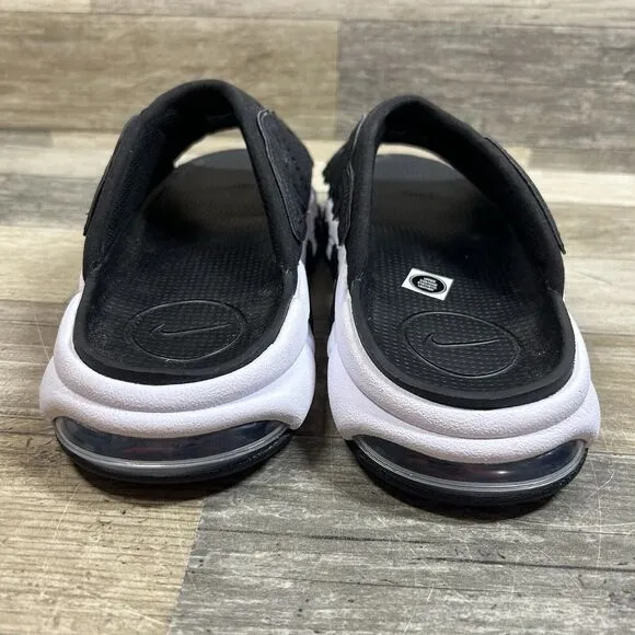 Nike Air More Uptempo Slides Men’s 8 Black White Red Sandal Shoes FJ2708-001