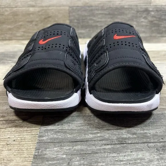 Nike Air More Uptempo Slides Men’s 8 Black White Red Sandal Shoes FJ2708-001
