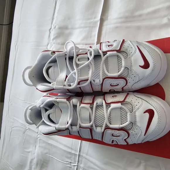 Nike Air More Uptempo White Red Sneakers