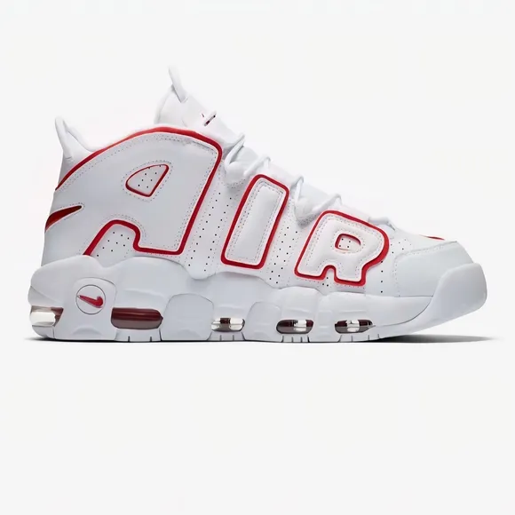 Nike Air More Uptempo White Red Sneakers