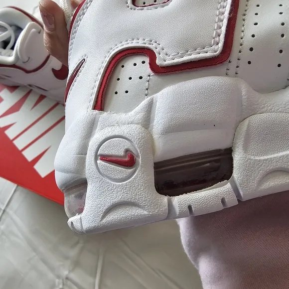 Nike Air More Uptempo White Red Sneakers