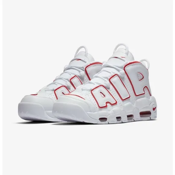 Nike Air More Uptempo White Red Sneakers