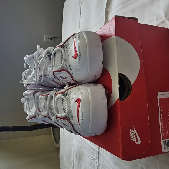 Nike Air More Uptempo White Red Sneakers