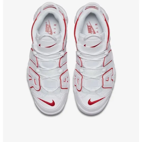 Nike Air More Uptempo White Red Sneakers