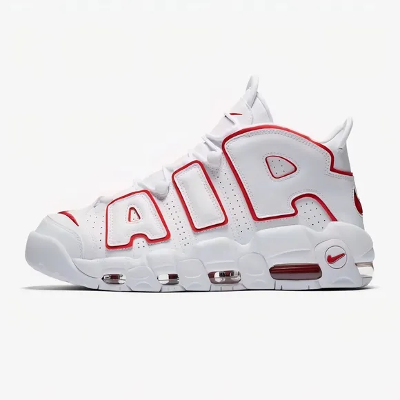 Nike Air More Uptempo White Red Sneakers