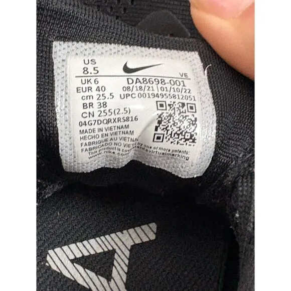 Nike Air Pegasus Trail 3 Black Grey White DA8697-001 Hiking Sneakers Womens 8.5