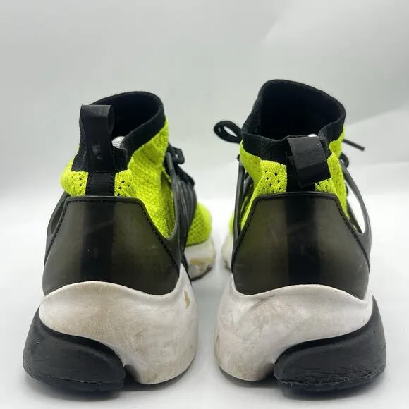 Nike Air Presto Flyknit Mens Size 11 Ultra Volt &amp; Black Fabric Shoes 835570-701