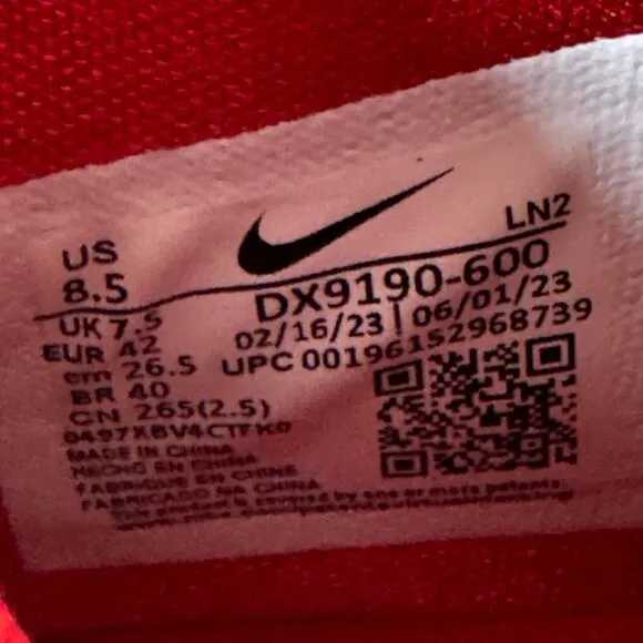 Nike Air Zoom G.T. Hustle 2 TB Men's Size 8.5 Shoes University Red Sneakers NEW