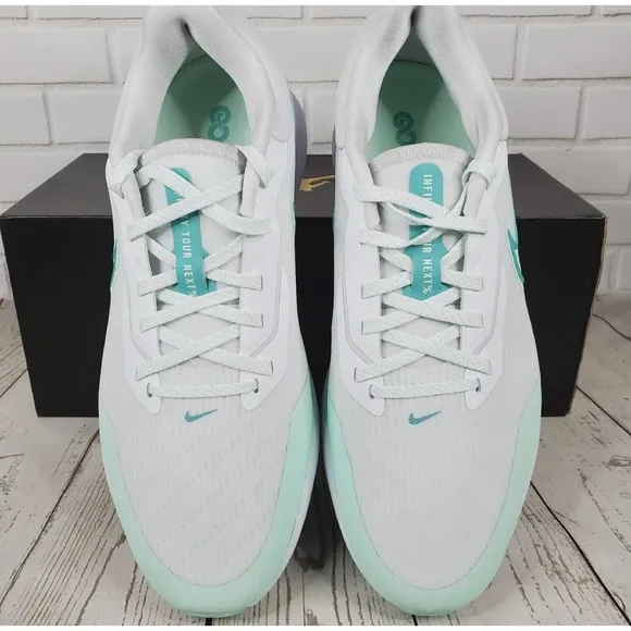 Nike Air Zoom Infinity Tour NEXT% Golf Shoes DC5221-143 White Mint Foam Sz 8.5