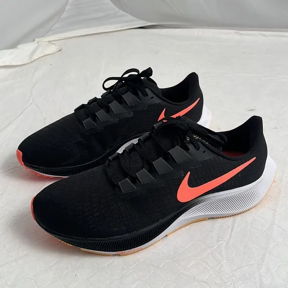 Nike Air Zoom Pegasus 37 black neon orange running sneakers