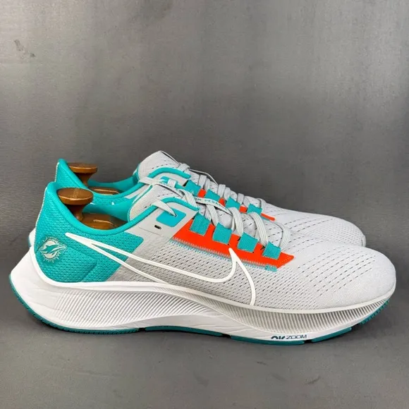 Nike Air Zoom Pegasus 38 Miami Dolphins athletic sneaker shoes men’s size 13