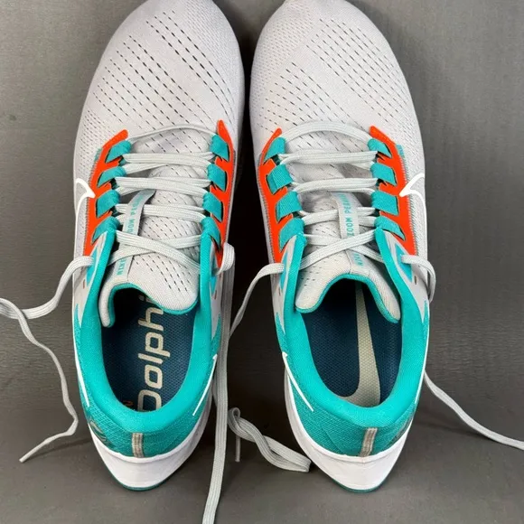 Nike Air Zoom Pegasus 38 Miami Dolphins athletic sneaker shoes men’s size 13