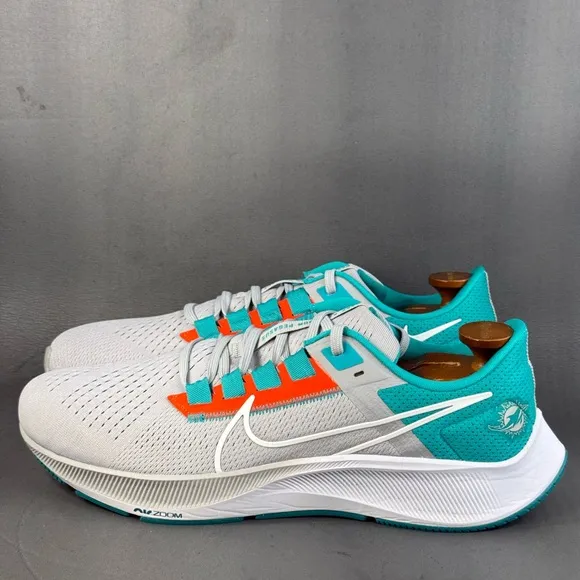 Nike Air Zoom Pegasus 38 Miami Dolphins athletic sneaker shoes men’s size 13