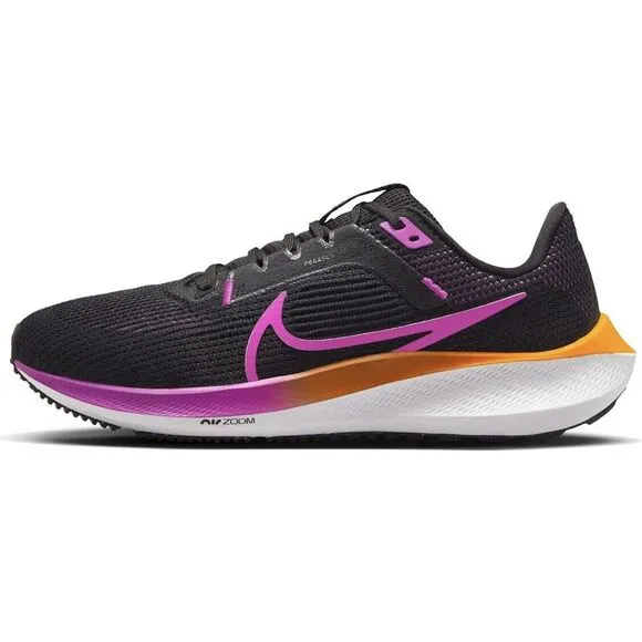 Nike Air Zoom Pegasus 40 Black Pink Running Shoes Women's Size 12 / Mens 10.5
