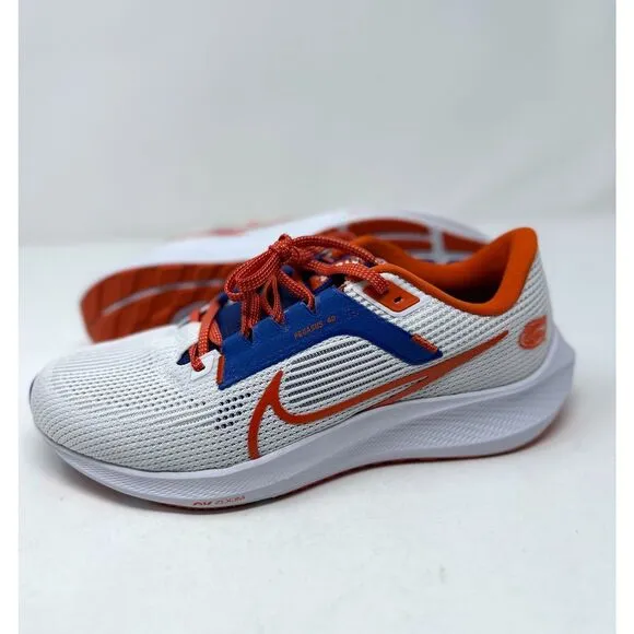 Nike Air Zoom Pegasus 40 Florida Gators Shoes White Orange Sneakers Men's 9 NEW