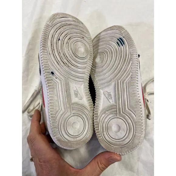 Nike Airforce 1 LV8 GS Sneakers Boys 11.5 re-stick Patches, Multi-color Shoes
