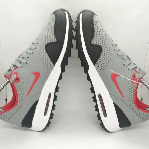 Nike‎ Air Max 1 Spikeless Golf Shoes Sneakers Men's Size 8.5 Grey, Blue, Red