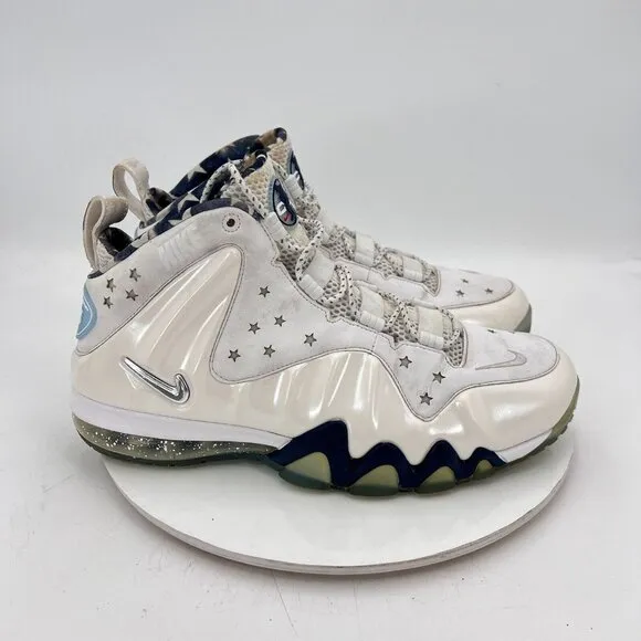 Nike Barkley Foam Posite Max Olympics Men Size 11 588527-100 White Silver Shoes