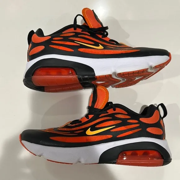 Nike Black and Orange Sneakers with Bold Design