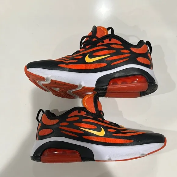 Nike Black and Orange Sneakers with Bold Design