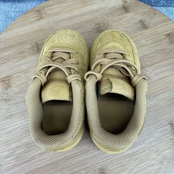Nike Boys Air Force 1 LV8 Size 7C Shoes Brown Wheat Casual Comfort Sneakers