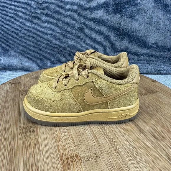 Nike Boys Air Force 1 LV8 Size 7C Shoes Brown Wheat Casual Comfort Sneakers