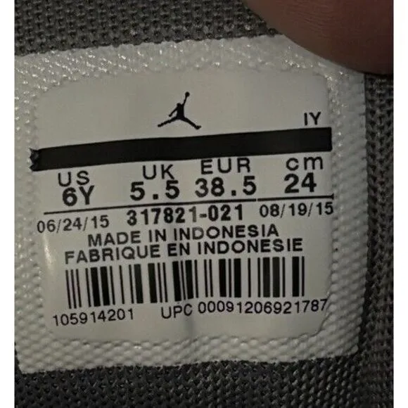 Nike Boys Air Jordan Flight 23 317821-021 Black/Red Basketball Shoes Sneakers‎ 6