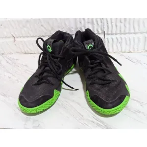 Nike Boys Black &amp; Green Lace-Up Kyrie 4 EP ‘Halloween’ Sneakers Shoes Size 7Y