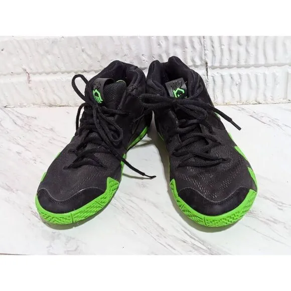 Nike Boys Black &amp; Green Lace-Up Kyrie 4 EP ‘Halloween’ Sneakers Shoes Size 7Y