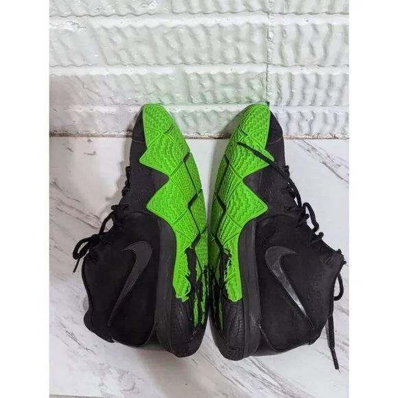 Nike Boys Black &amp; Green Lace-Up Kyrie 4 EP ‘Halloween’ Sneakers Shoes Size 7Y