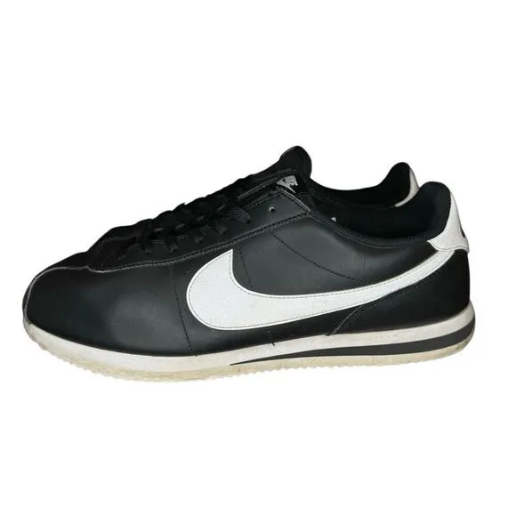 Nike Cortez Men’s Size 13 Black White Sneakers Lace Up Shoes DM4044-001