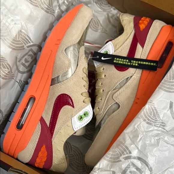 Nike Cream and Red Sneakers Air Max Style