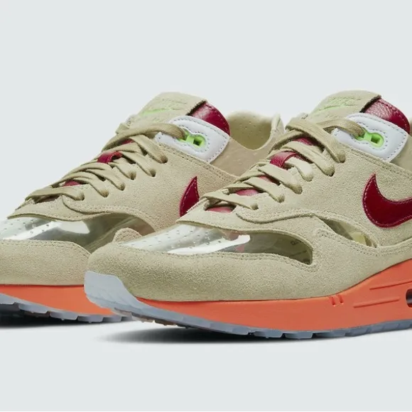 Nike Cream and Red Sneakers Air Max Style