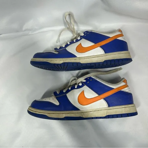 Nike | Dunk Low Knicks Sneakers Blue White Orange Shoes Boys Size 6.5Y
