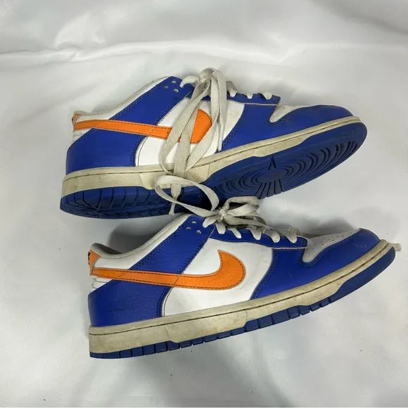 Nike | Dunk Low Knicks Sneakers Blue White Orange Shoes Boys Size 6.5Y