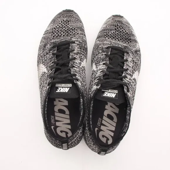 Nike Flyknit Racer Oreo 2.0 Men's Size 8 Running Athletic Black White Sneakers
