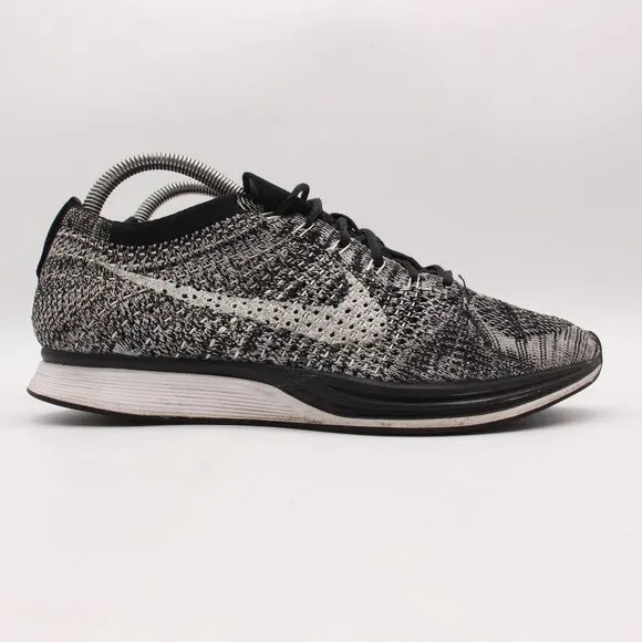 Nike Flyknit Racer Oreo 2.0 Men's Size 8 Running Athletic Black White Sneakers