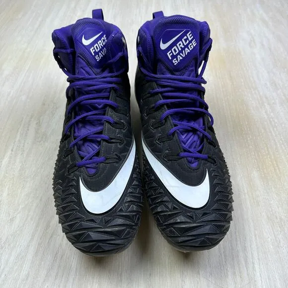 Nike Force Savage Football Active Sport Cleats Black Purple 918346-015 Men's 16