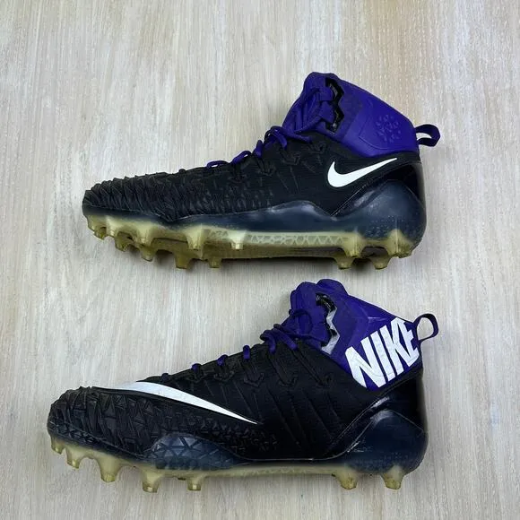 Nike Force Savage Football Active Sport Cleats Black Purple 918346-015 Men's 16
