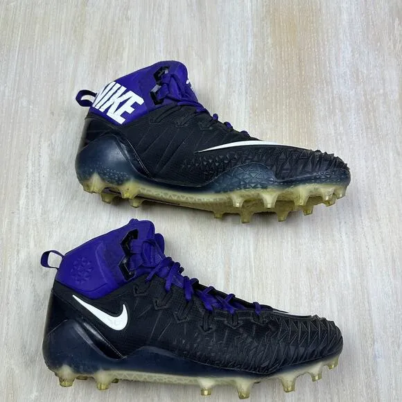 Nike Force Savage Football Active Sport Cleats Black Purple 918346-015 Men's 16